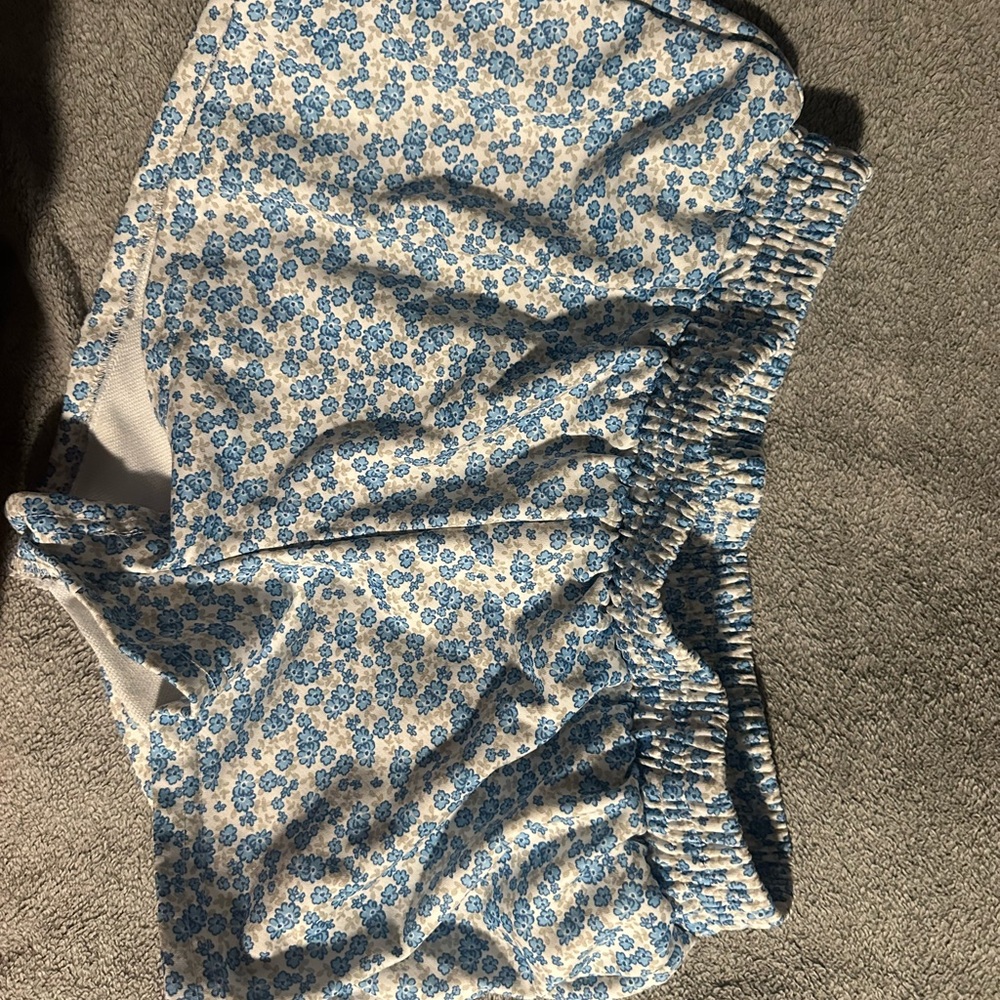 SHEIN Blue Floral Athletic Shorts
